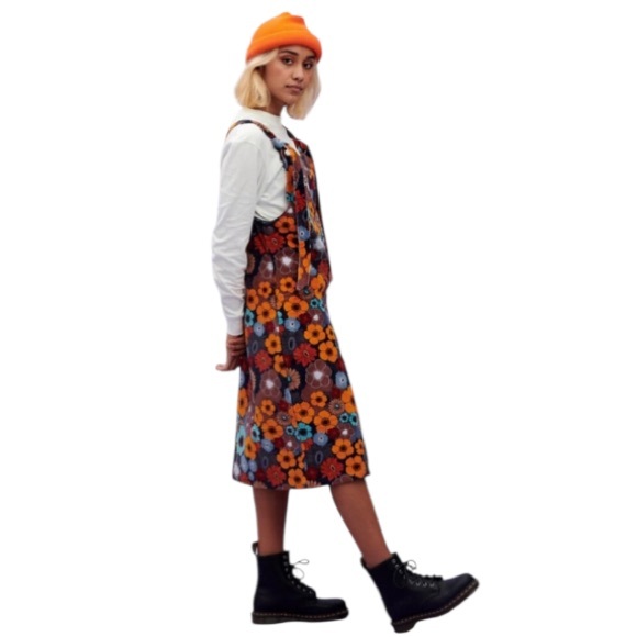 Lucy & Yak Lucy Freyja Corduroy Dress Dawn Floral Print Size Small - Picture 2 of 16